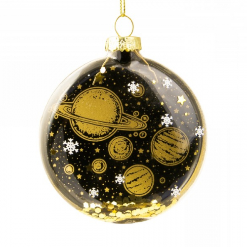 MAGIC TIME   украшение новогоднее подвесное 2,5х8,5х8см "медальон-планеты" magic time стекло 81798
