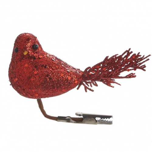 House of Seasons   украшение декоративное птица красная 14х13см клипса 83403 (1039626)