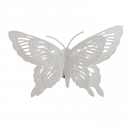 House of Seasons   украшение декоративное бабочка белая 16х10см клипса 83389 (1045224)