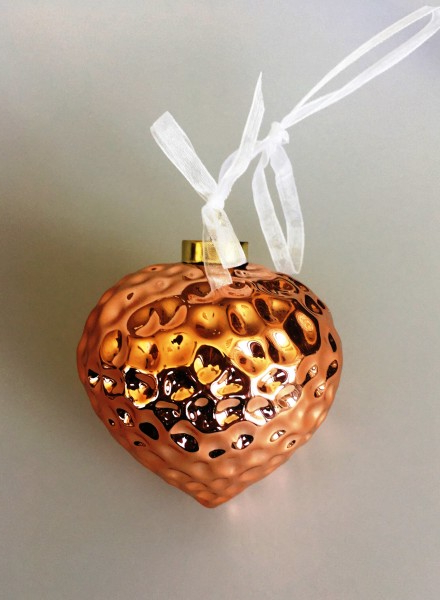 Фото-Опт   украшение подвесное из керамики сердце бронза 6,5*6,5*7,5см 17493с