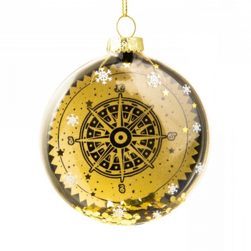 MAGIC TIME   украшение новогоднее подвесное 2,5х8,5х8см "медальон-компас" magic time стекло 81796