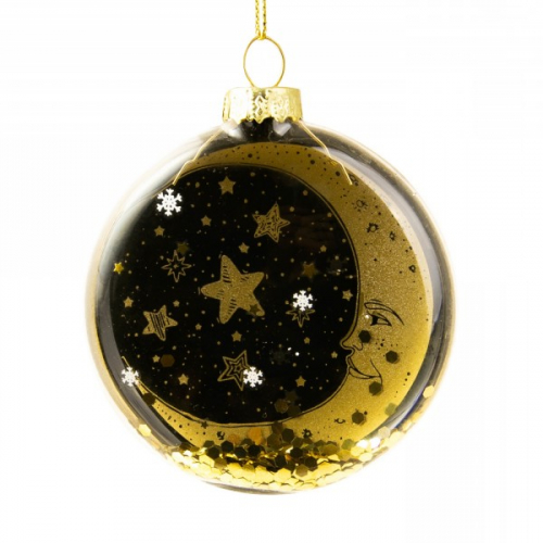MAGIC TIME   украшение новогоднее подвесное 2,5х8,5х8см "месяц и звезды" magic time стекло 81799