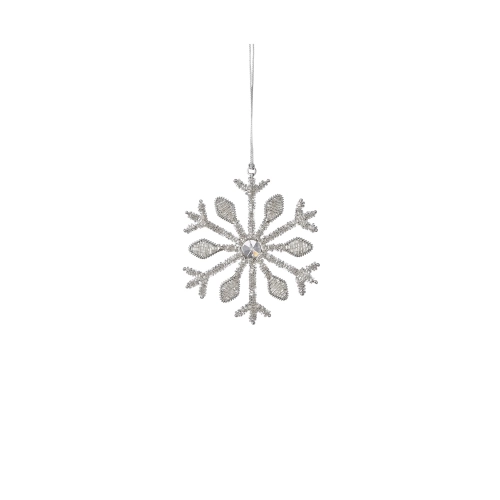 House of Seasons   подвеска "снежинка со стразами", серебро 12 см