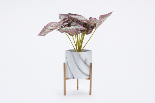Hoff Искусственное растение в цементном горшке на металлической подставке Листья Сонерилы 