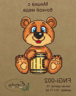 Embroidery Craft Набор для вышивания FNNGi-002 Мишка с бочкой меда 