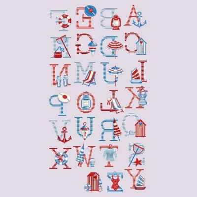Парижские Вышивальщицы Набор для вышивания ABCR/GRI Большой алфавит "Море" 