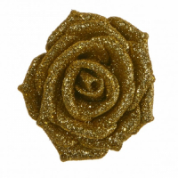 House of Seasons   цветок декоративный роза золото 9см клипса 83420 (1049750) превью
