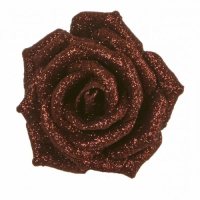 House of Seasons   цветок декоративный роза коричневая 9см клипса 83422 (1049752) превью