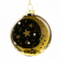 MAGIC TIME   украшение новогоднее подвесное 2,5х8,5х8см "месяц и звезды" magic time стекло 81799 превью