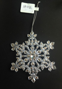 Феникс-презент   украшение подвесное снежинка с кристалликами, 13см, из пластика, 38576 превью