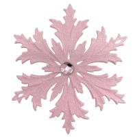 Тд ТЕКСТИЛЬ   украшение подвесное снежинка розовая с камешком превью