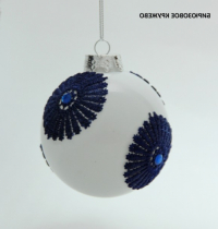 Феникс-презент   украшение елочное шар кружева на белом стекло 8см 38402 превью