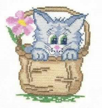 Машенька Набор для вышивания 01.031.01 Кошка в лукошке  превью